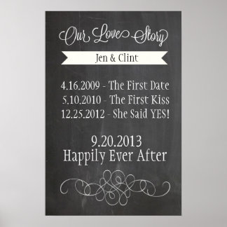 Chalkboard Love Story Poster