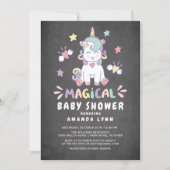 Chalkboard Magical Baby Shower Unicorn Invitation (Front)