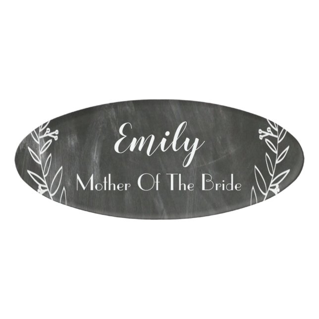 Chalkboard Magnetic Acrylic Wedding Name Badge (Front)