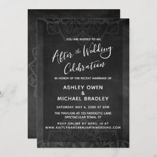 Chalkboard & Mandala After Wedding Celebration Invitation
