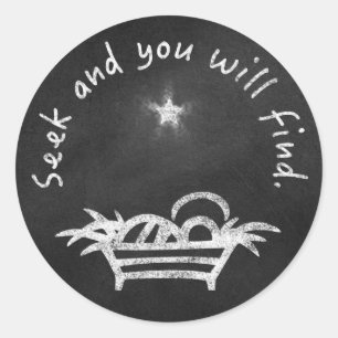 Chalkboard Manger Classic Round Sticker