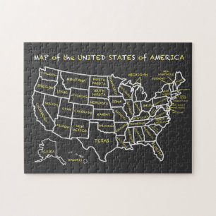 Chalkboard Map of the United States Jigsaw Puzzle