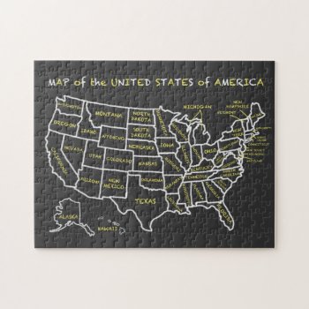 Chalkboard Map Of The United States Jigsaw Puzzle by judgeart at Zazzle