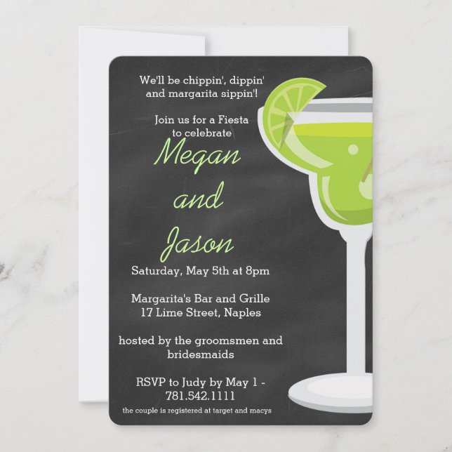 Chalkboard Margarita Party Invitation (Front)