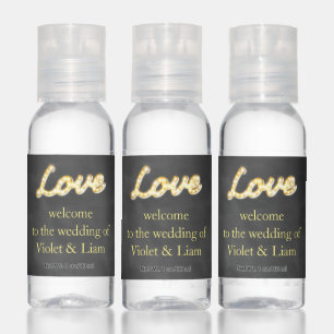 Chalkboard Marquee Lights Wedding Hand Sanitizer