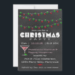 Chalkboard Martini Christmas Invitations<br><div class="desc">This design features a blackboard red and green chalk lights and a peppermint martini.</div>