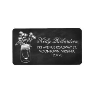 chalkboard mason jar address labels