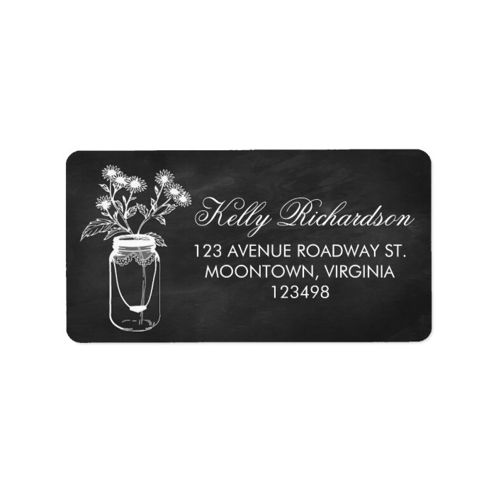 chalkboard mason jar address labels Zazzle