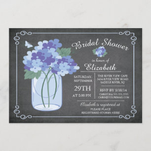 Chalkboard Mason Jar Bridal Shower Invitation