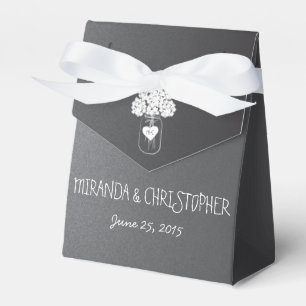 Chalkboard Mason Jar Floral Personalized Favor Box