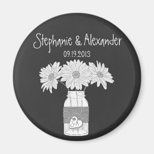 Chalkboard Mason Jar Personalized Favor Magnet