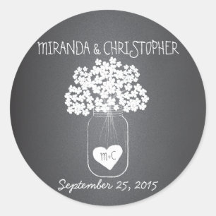 Chalkboard Mason Jar Personalized Favor Stickers