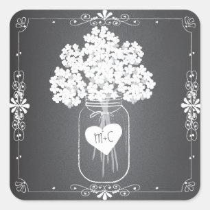 Chalkboard Mason Jar Personalized Favor Stickers