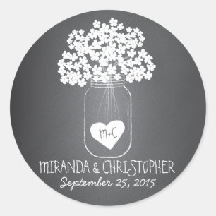 Chalkboard Mason Jar Personalized Favor Stickers