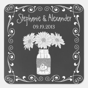 Chalkboard Mason Jar Personalized Favor Stickers