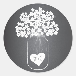 Chalkboard Mason Jar Personalized Favor Stickers