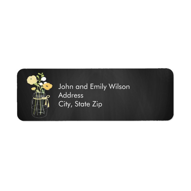 Chalkboard Mason Jar Return Address Labels (Front)