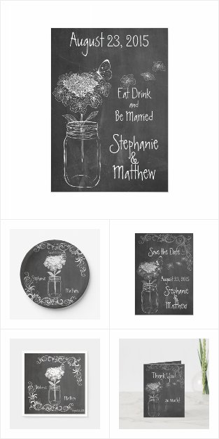 Chalkboard Mason Jar Wedding