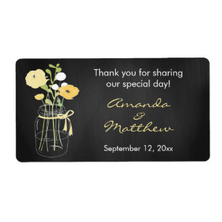 Chalkboard Mason Jar Wedding Favor Labels