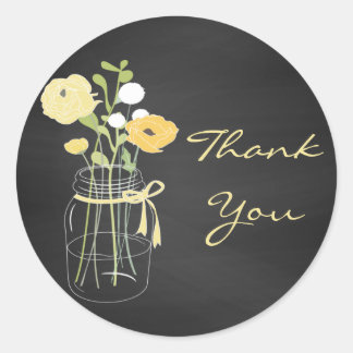Chalkboard Mason Jar Wedding Favor Stickers