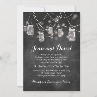 Chalkboard Mason Jar Wedding Invitation