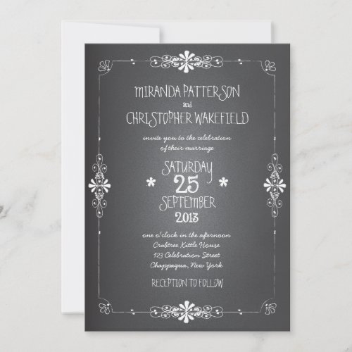 Chalkboard Mason Jar Wedding Invitation