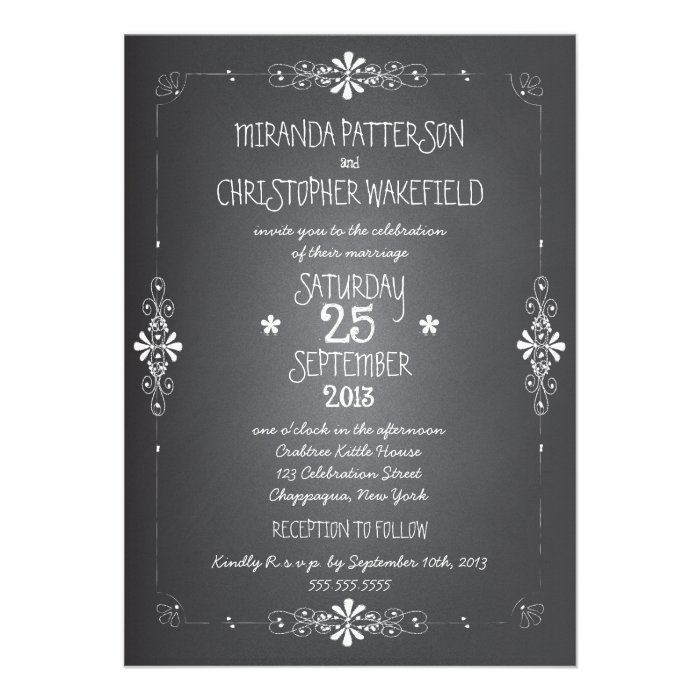 Chalkboard Mason Jar Wedding Invitation with RSVP