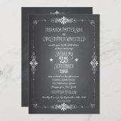 Chalkboard Mason Jar Wedding Invitation with RSVP (Front/Back)