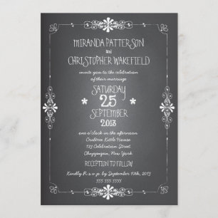 Chalkboard Mason Jar Wedding Invitation with RSVP