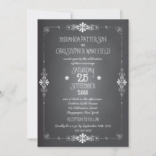 Chalkboard Mason Jar Wedding Invitation with RSVP