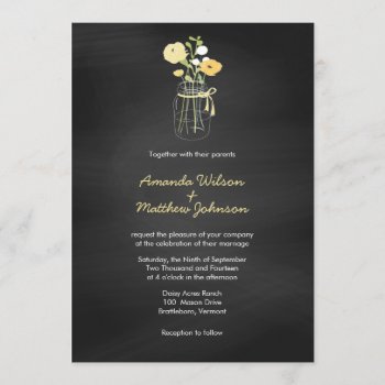 Chalkboard Mason Jar Wedding Invitations by PMCustomWeddings at Zazzle