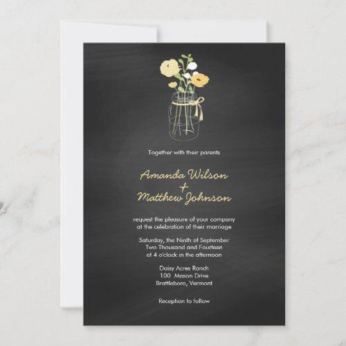 Chalkboard Mason Jar Wedding Invitations