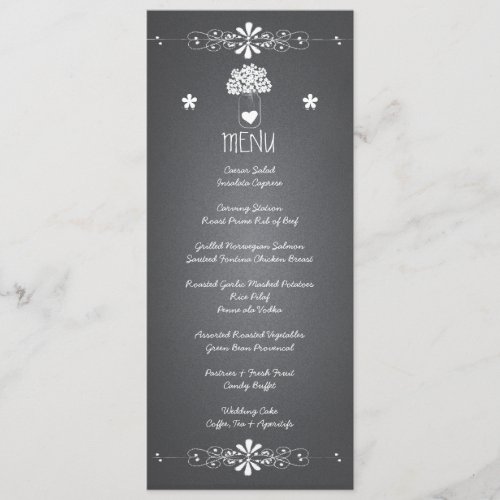 Chalkboard Mason Jar Wedding Reception Menu Card