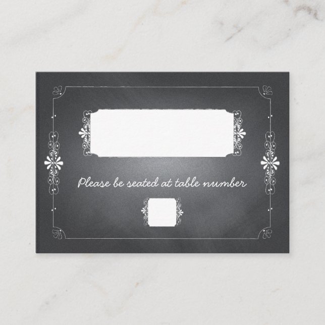 Chalkboard Mason Jar Wedding Seating Place Card (Front)