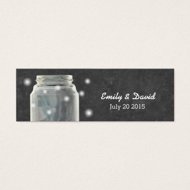 Chalkboard Mason Jar Wedding Website Insert Card (Front)