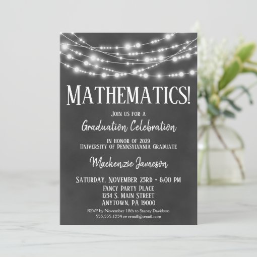 Chalkboard Mathematics Graduation Party Invitation | Zazzle