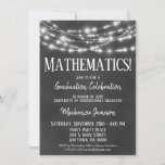 Chalkboard Mathematics Graduation Party Invitation<br><div class="desc">A fun black and white chalkboard Mathematics graduation party invitation with glowing lights at the top.</div>