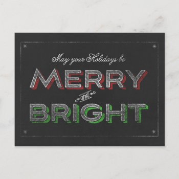 Chalkboard Merry And Bright Holiday Christmas by MarceeJean at Zazzle