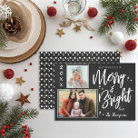 Chalkboard Merry & Bright Multi-Photo Christmas Holiday Card<br><div class="desc">Chalkboard Merry & Bright Multi-Photo Christmas Holiday Card.
Share warm festive wishes with this custom chalkboard Merry and Bright multi-photo holiday card,  featuring a rustic blackboard background,  bold typography,  and space for your favorite family photos. Perfect for Christmas greetings,  year-end updates,  and sending cheerful holiday joy to loved ones.</div>