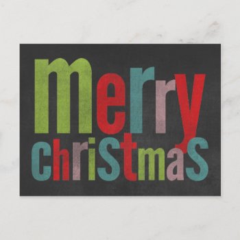Chalkboard Merry Christmas Color Card by MarceeJean at Zazzle