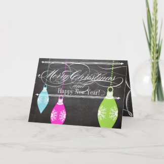 Chalkboard Merry Christmas Family Photo Card