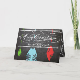 Chalkboard Merry Christmas Family Photo Card