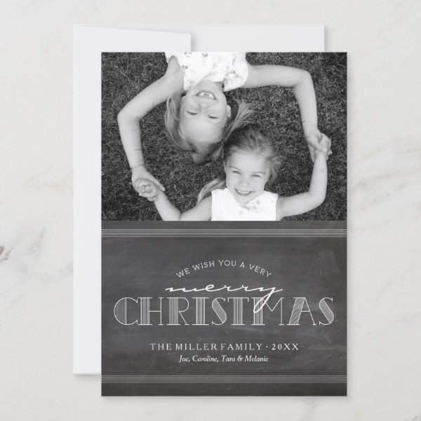 Chalkboard Merry Christmas Holiday Letter Card