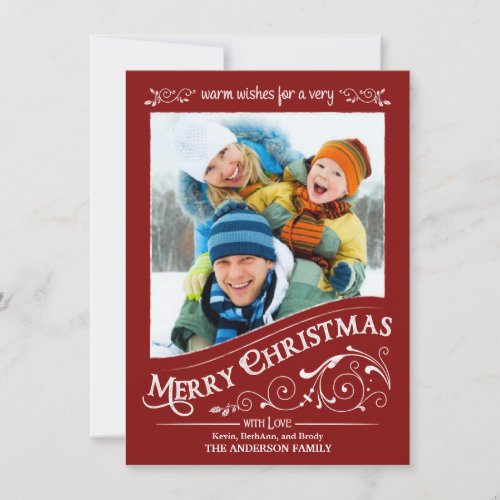 Chalkboard Merry Christmas Photo Flat Card