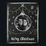 Chalkboard Merry Christmas Photo Frame  Poster<br><div class="desc">Make this holiday season extra special with this Merry Christmas chalkboard photo poster. Add your own photograph for a unique holiday decor gift. Celebrate a first Christmas or special memory with this cute rustic chalkboard framed festive poster.</div>