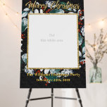 Chalkboard Merry Christmas Wreath Photo Booth Foam Board<br><div class="desc">Designed for our Merry Christmas collection,  this customizable Photo Booth features christmas wreath; white,  red & green floral with handwriting customizable text sections for name & date. Matching items available.</div>