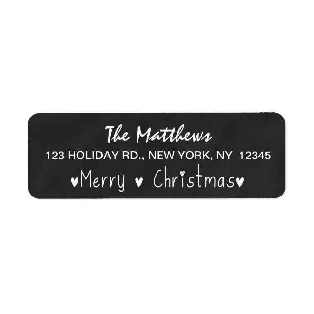 CHALKBOARD MERRY HOLIDAY GREETING LABEL (Front)