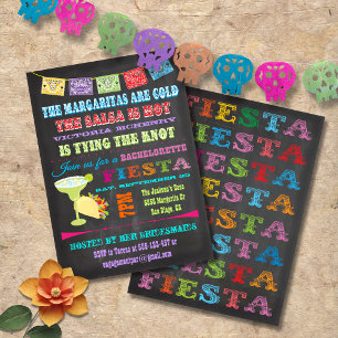 Chalkboard Mexican Fiesta Bachelorette party Invitation