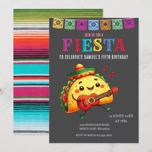 Chalkboard Mexican Fiesta Birthday Party Invitation