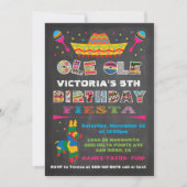 Chalkboard Mexican Fiesta Birthday Party Invitation (Front)